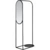 Broste Copenhagen Archie Vaateteline Peilillä, Musta -Lastenhuoneen sisustus broste copenhagen rack mirror archie metal blk 40x70x180cm 1