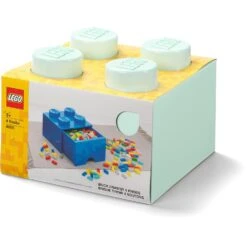 Room Copenhagen LEGO® Säilytys Laatikolla 4 Nuppia, Aqua Light Blue -Lastenhuoneen sisustus room copenhagen lego brick drawer 4 red 14