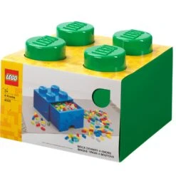 Room Copenhagen LEGO® Säilytys Laatikolla 4 Nuppia, Tummanvihreä -Lastenhuoneen sisustus room copenhagen lego brick drawer 4 red 6