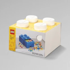 Room Copenhagen LEGO® Laatikko 4 Nuppia, Valkoinen -Lastenhuoneen sisustus room copenhagen lego drawer 4 knobs 7