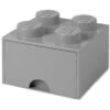 Room Copenhagen LEGO® Laatikko 4 Nuppia, Medium Stone Grey -Lastenhuoneen sisustus room copenhagen lego drawer 4 knobs 8