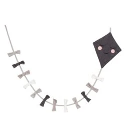 Roommate Kite Flag Garland , Grey/black/White
