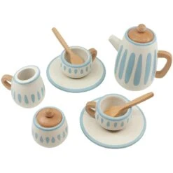 Sebra Lelu Puu 9 Palaa, Classic White / Dusty Teal